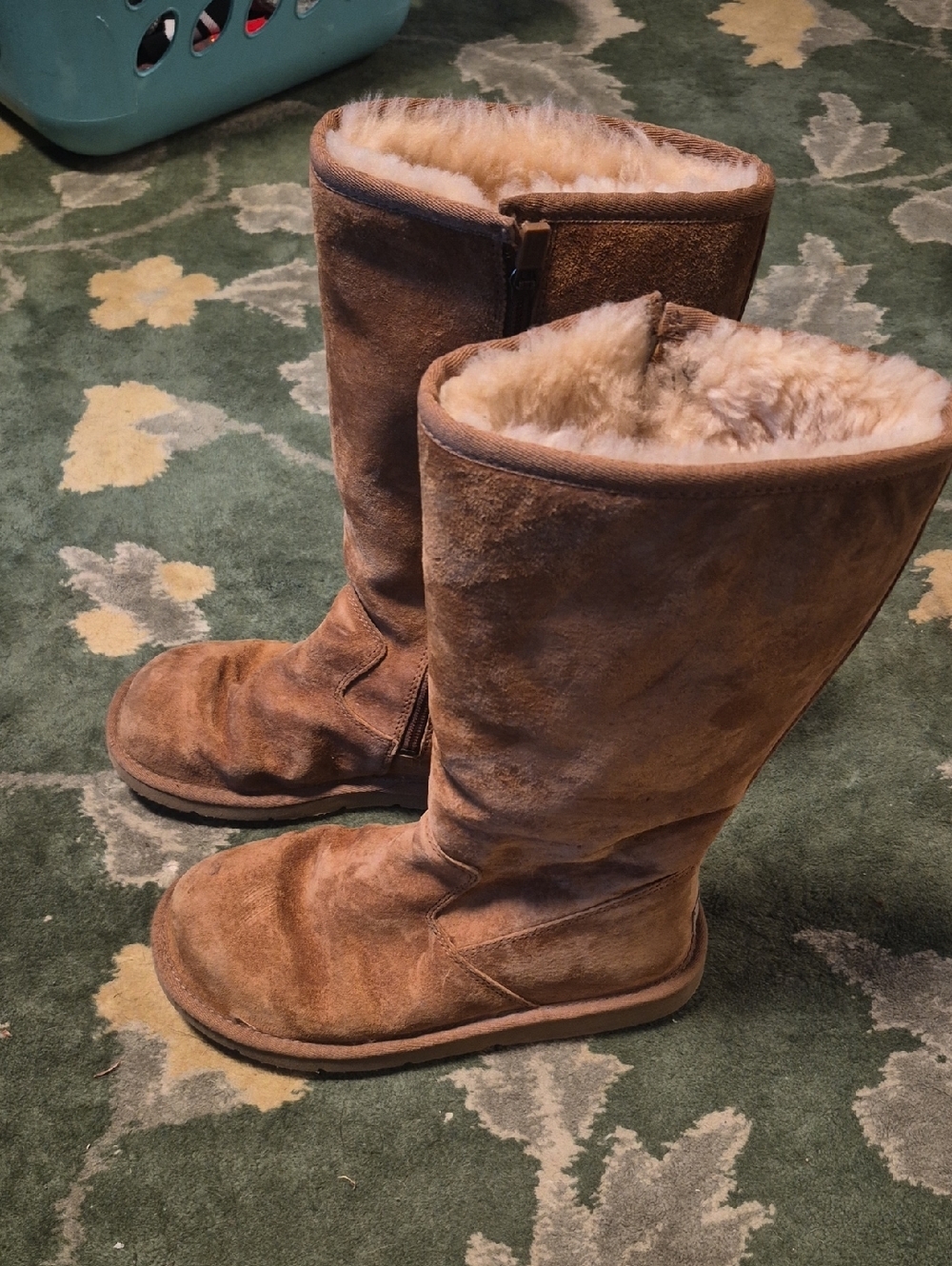 UGG Tall Chestnut Brown Shearling-Lined Winter Boots